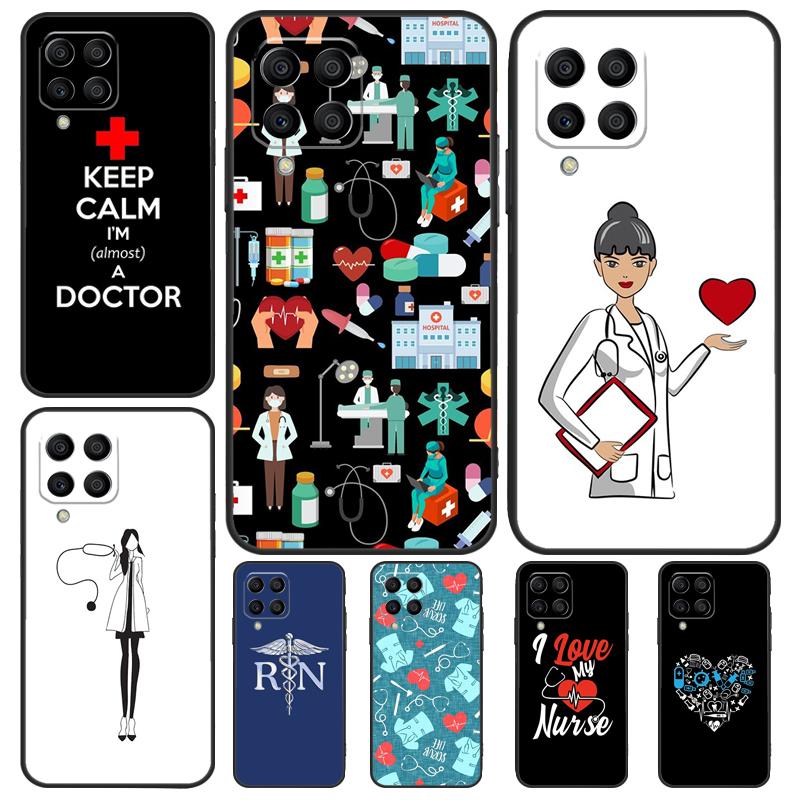 Nurse Medical Health Heart Case For Samsung Galaxy M12 M22 M32 M52 M13 M23 M33 M53 M20 M21 M31 M51 M14 M34 M54 M30s