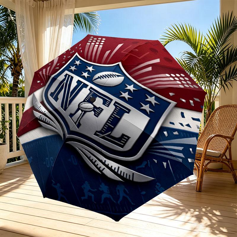 NFL Print Automatic Open Close Umbrella, Portable Foldable Umbrella, for Outdoor Commute Camping Trip, Ideal Birthday Gift
