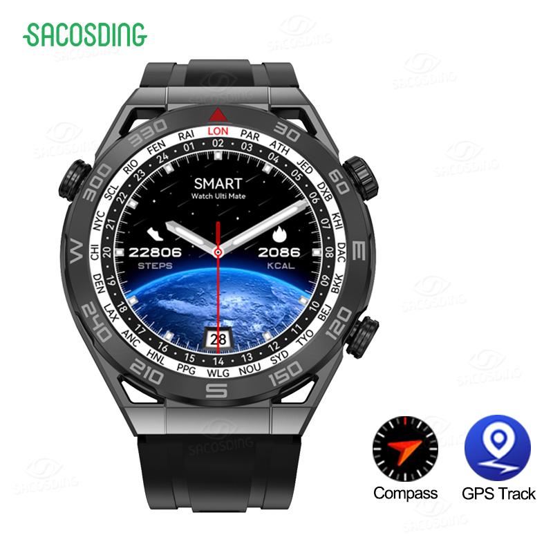 Бизнес Ultimate Smart Watch для мужчин Huawei Bluetooth Call Compass Nfc 100+ Sprots Smartwatch водонепроницаемые часы Ios