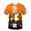 Детское аниме Наруто 3D цифровая печать Мальчик Уличный тренд Круглый вырез Короткий рукав Футболка