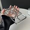 3D чехол-рыбья кость с полыми элементами для рассеивания тепла для iPhone 16 15 14 13 12 11 Pro Max, противоударный, гальванизированный, мягкий