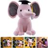 Graduation Stuffed Elephant Toys Plush Grad Animal Doll with Doctoral Hat and Diploma for 2024 High School College Graduation Party 25cm Pink