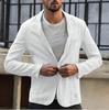 Single-breasted Lapel Men's Casual Suit Collage Cotton Linen Long-sleeved Suit Jacket Plus Szie