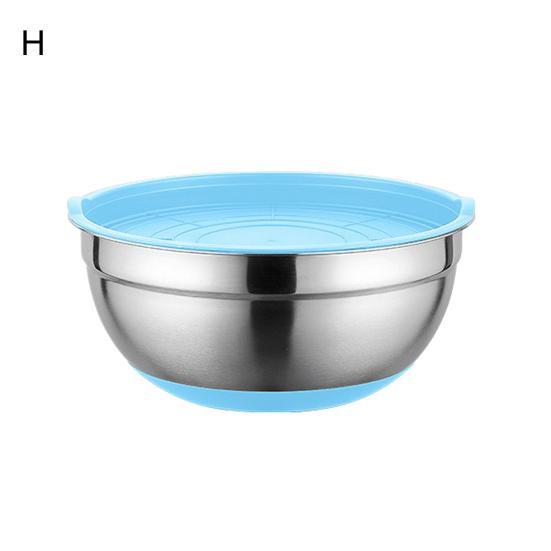 Миска для смешивания с крышкой Большая емкость Нескользящее дно Полированная поверхность Легко чистящаяся салатница Кухонный органайзер для хранения продуктов