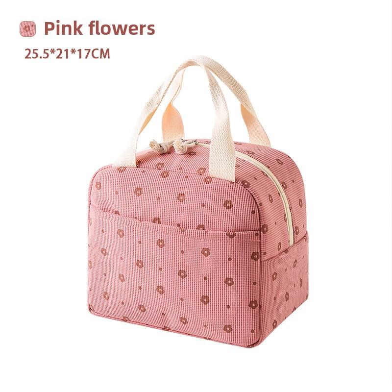 Милые сумки для еды с цветочным принтом, портативная термосумка для ланча, прочная водонепроницаемая офисная сумка-холодильник, термоизолированный чехол для льда, сумка для кемпинга