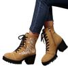 2026 new Flower Platform Boots Chunky Punk Suede Leather Womens Gothic Shoes Nightclub Lace Up Back Zipper High Quality