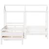 Daybed and Bench with Canopy White 80x200 cm Pine Wood