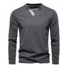 Men's Solid Color Button Collar Long Sleeve Sweatshirt Men's Sports Large Size Casual Button Collar Top