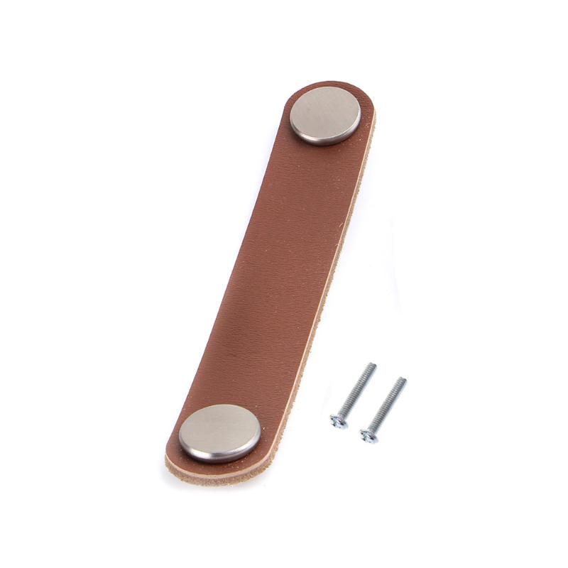 Кожаные ручки Комод Дверь шкафа Ручка ящика шкафа Мебельная фурнитура Коричневый шкаф