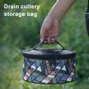 Сумка для хранения столовых приборов на открытом воздухе с сетчатым дренажным вкладышем, большая емкость, водонепроницаемая, переносная походная тарелка