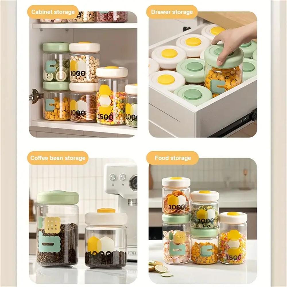 Банка для хранения продуктов с вакуумной герметичной крышкой, Герметичные банки для кухни, Контейнер для хранения кофейных зерен, Канистра для хранения продуктов