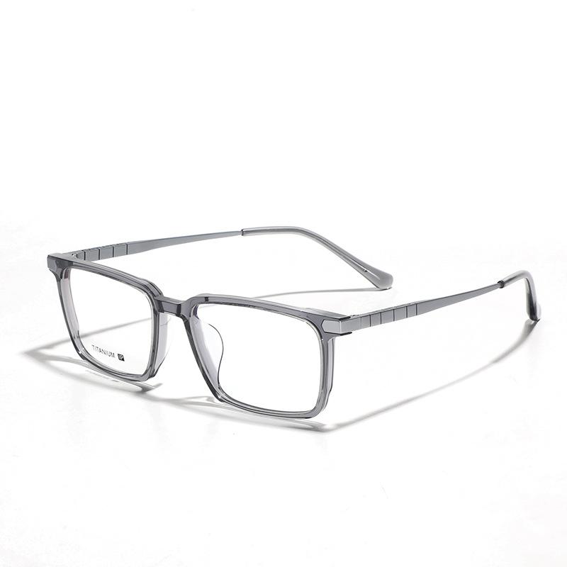 Очки из металла и титана, мужская оправа, высококачественная пластина, большая квадратная оправа, ножка пианино, плоское зеркало, золотая женская оправа
