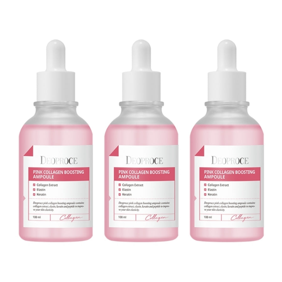 Deoproce Pink Collagen Boosting Ampoule 100ml*1Pc/2Pcs/3Pcs/4Pcs