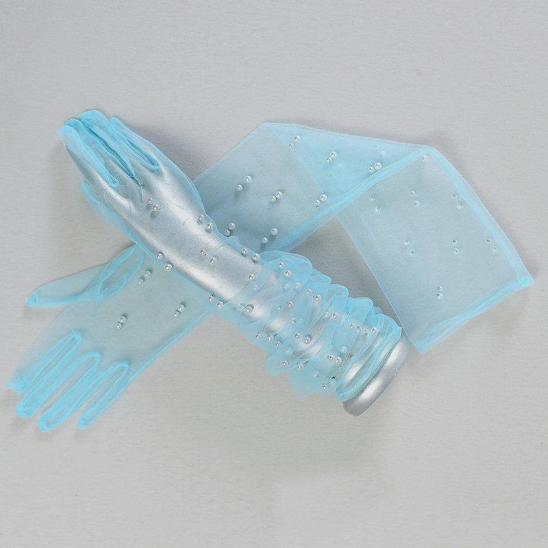 Белые свадебные перчатки Сетчатые перчатки Длинные перчатки Белые перчатки из пряжи Свадебные перчатки