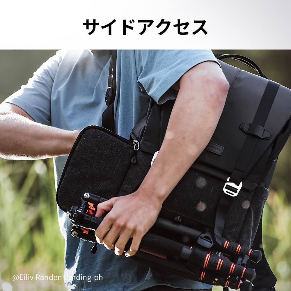 CONCEPT Camera Bag Stylish Camera Backpack with 2 20L Large Rain Cover Fits DSLR and Ideal for Business and K&F - Compartments, Capacity, Included,