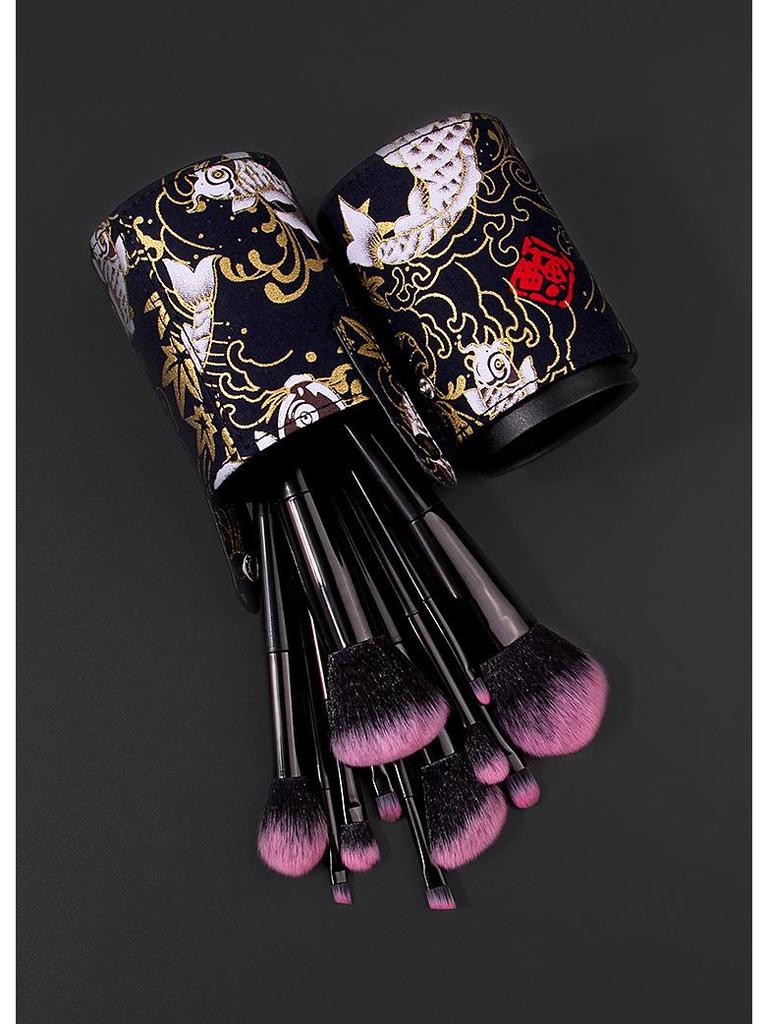 Набор из 12 кистей для макияжа с мягким ворсом: Включает пудру, тени для век и кисти для губ