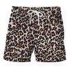 Мужские шорты с леопардовым принтом, летние пляжные шорты, спортивные шорты
