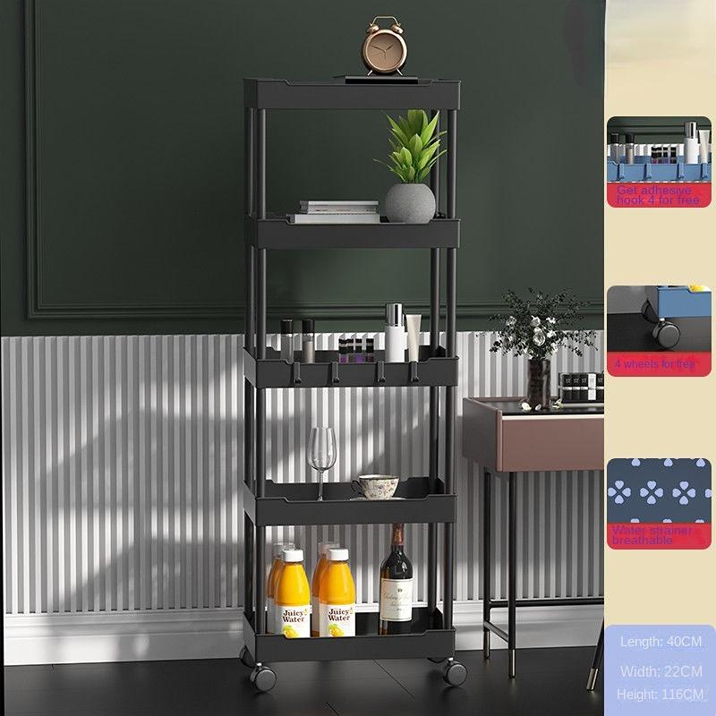 3 4-уровневые полки для хранения тележек на колесиках Многофункциональная тележка для хранения с колесами Простая сборка для ванной комнаты, кухни