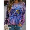 Autumn 3D Flower Pattern Printed Sweatshirts Fashionable Casual Sports Long Sleeved Women's Sweatshirts