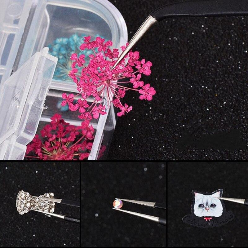 1 шт., изогнутый прямой черный пинцет из нержавеющей стали, дизайн ногтей, стразы для ресниц, сделай сам, щипцы, инструмент для сбора блесток, бусины