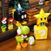 Super Mario Bros Building Blocks Yoshi Luigi Star Assembly Question Mark MOC 3D Model Mario Mini Brick Toy For Christmas Gift