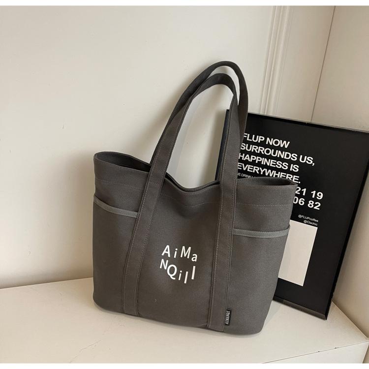 Повседневная холщовая сумка-тоут женская осенне-зимняя простая большая вместительная сумка для выхода легкая сумка-тоут сумка для поездок на работу