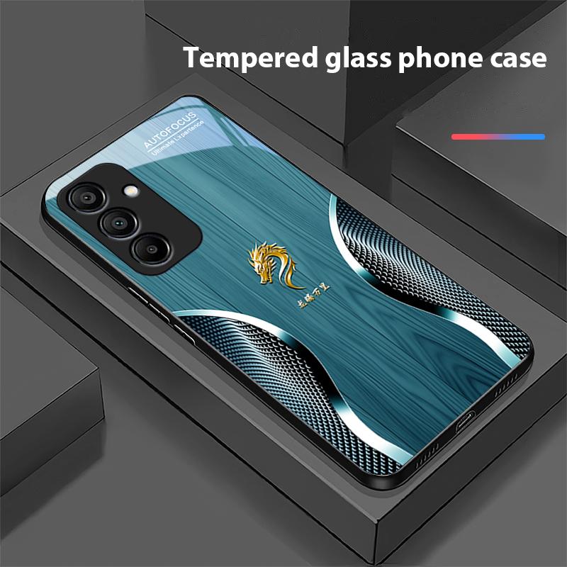 Деревянный Дракон Черный Для Samsung Galaxy A15 5G 54 4G 51 50 24 35 90 71 12 51 53 52S 80 22 34 Черный Чехол для телефона из закаленного стекла