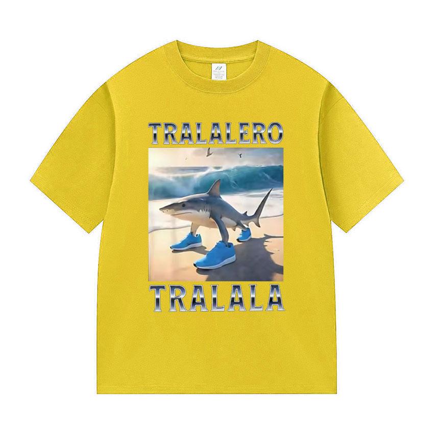 Tralalero Tralala Funny Shark Meme Graphic TShirts Unisex fashion Oversized print TShirt Unisex Casual High Quality Cotton T Shirt