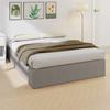 Double Storage Bed 190x140 cm, Wooden Slats, Gas Piston and Fabric Upholstery, Grey
