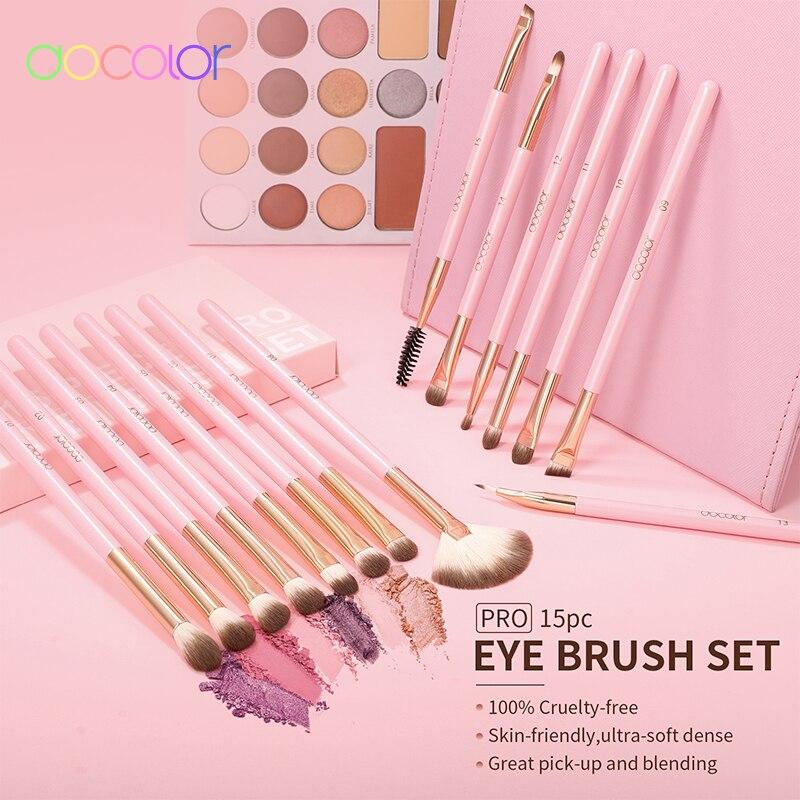 Docolor Набор для макияжа Kwasten, 15 шт., Professionele Oogschaduw Make-Up Borstel Oogschaduw, подводка для глаз Mengen Wenkbrauw Brochas Maquillaje