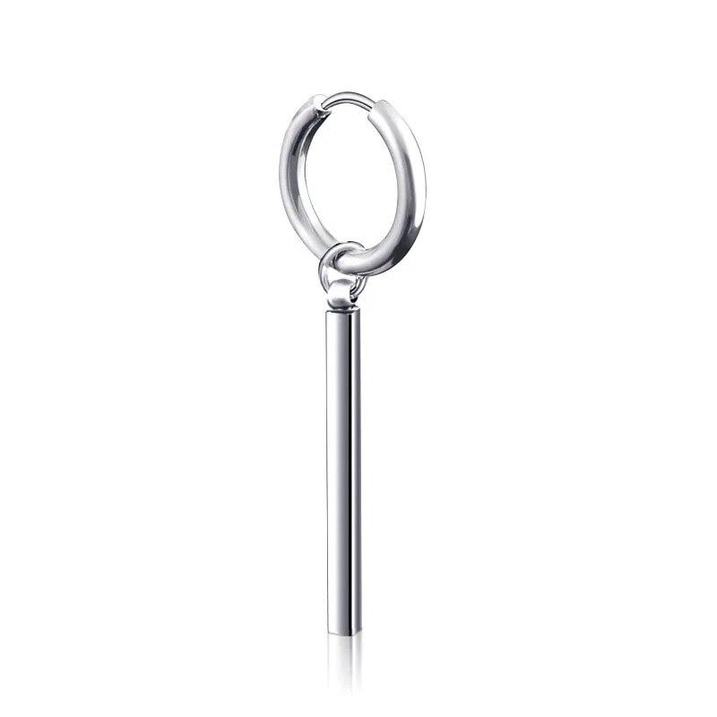 Минималистичные поддельные серьги Ророноа Зоро, квадратные подвесные серьги-кольца, кулон, зажим для ушей, серьги из нержавеющей стали, мужские ювелирные изделия