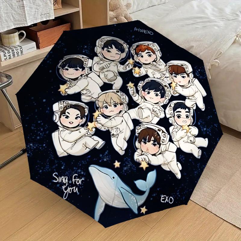 1 шт. Автоматический складной зонт EXO - Компактный дизайн с 8 ребрами, Прочный пластик и железо, Легкий для повседневного использования на улице, a0929185