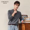 Kemengboka Men's 100% Wool Mock Neck Sweater