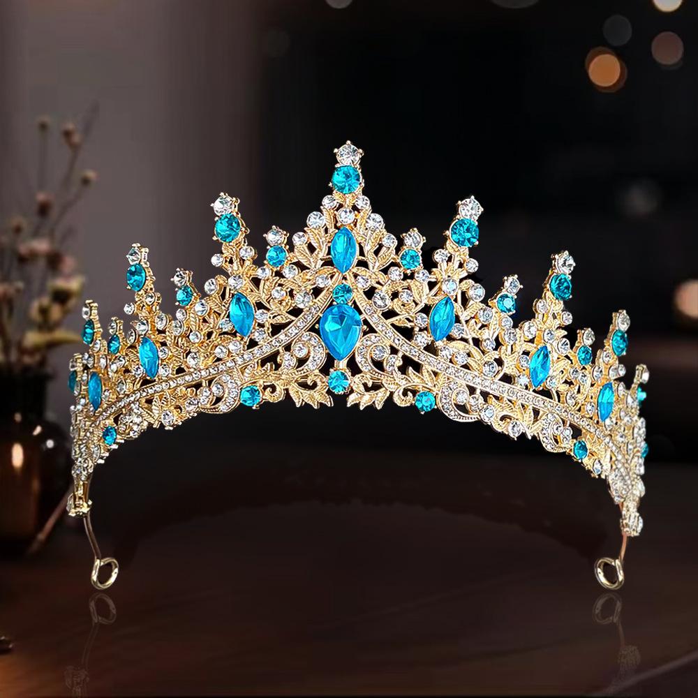 Bride Crown Wedding Dress Party Crown Birthday Performance Carnival Crystal Hair Accessory