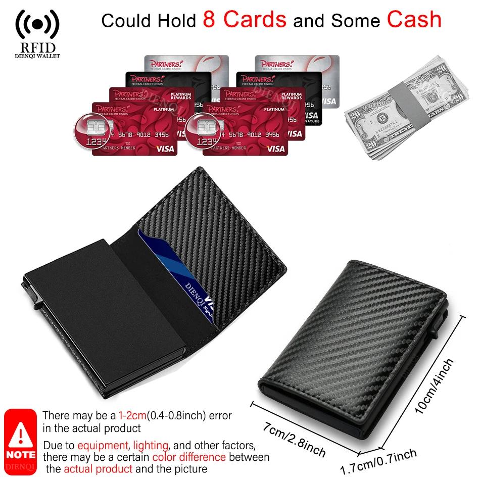 Держатели для ID-карт из ПУ кожи с RFID-защитой, визитница, держатель для банковских и кредитных карт, тонкий карбоновый кошелек, мужская обложка для паспорта, держатель для бейджа