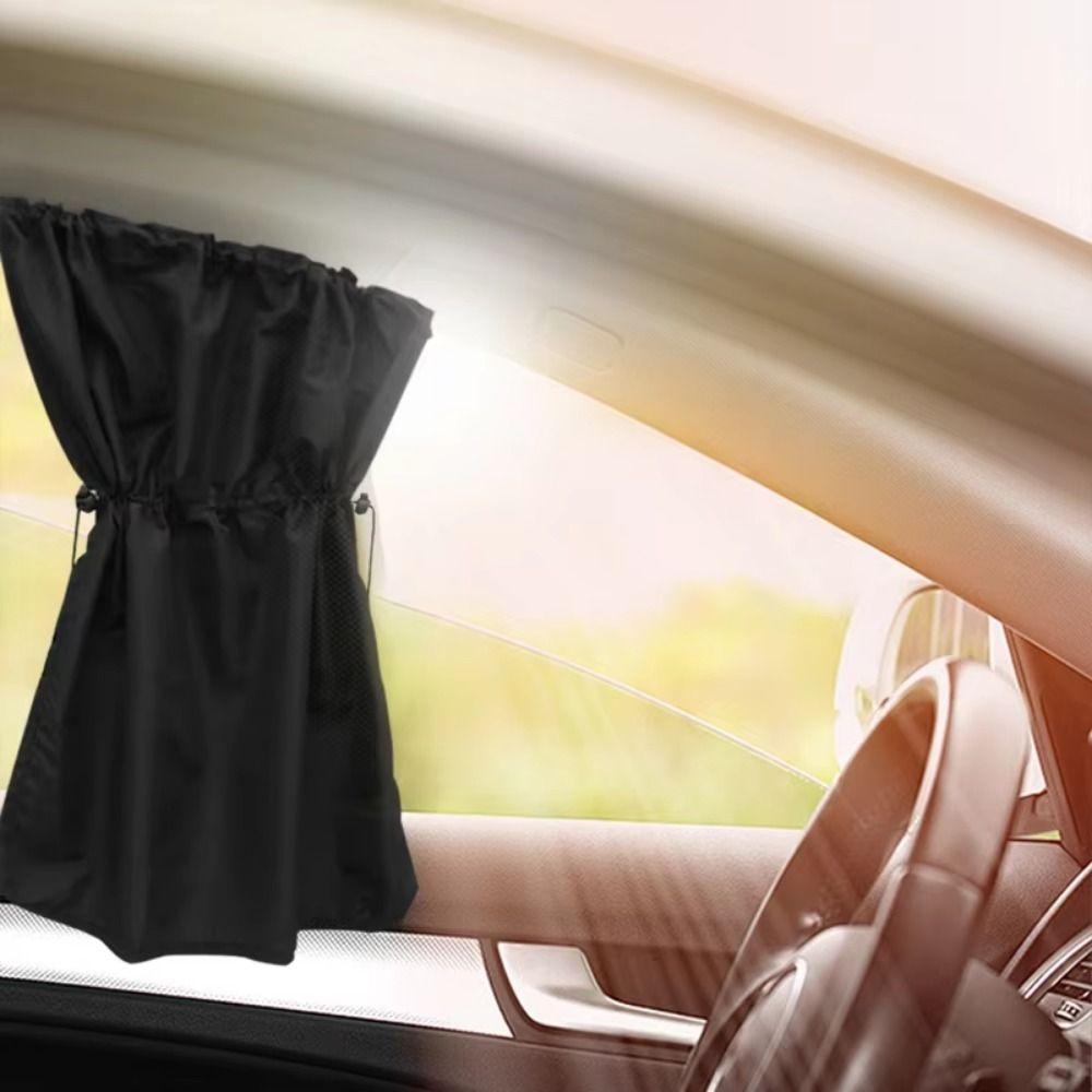 2Pcs With Suction Cup Car Curtain Sun Protection Side Window Curtain Car Interior Accessories