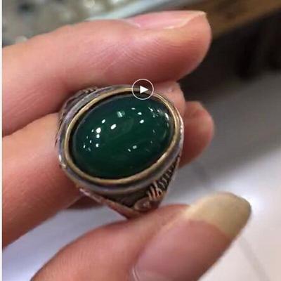 Женское кольцо из 100% серебра 925 пробы, тайское серебро, зеленый, натуральный камень, нежные узоры или рисунки, восстанавливающие древние пути, кольца Ms