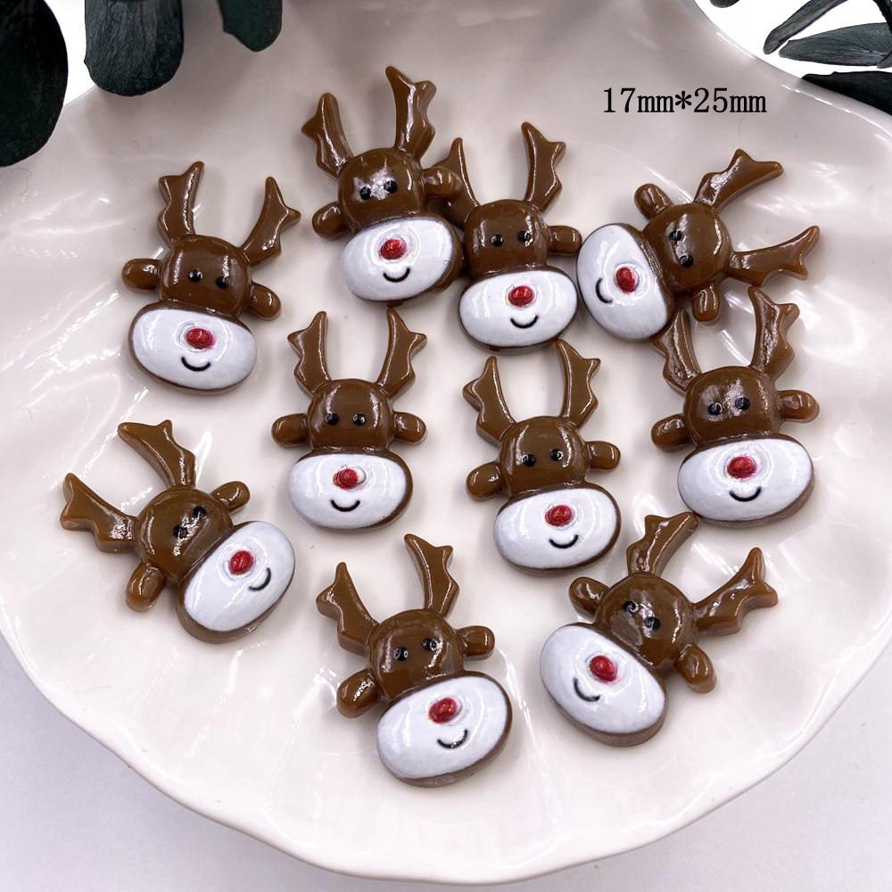 Красочные рождественские комбинированные фигурки из смолы с плоской спинкой, мультяшные фигурки, узор, сделай сам, скрапбук, художественный материал, орнамент