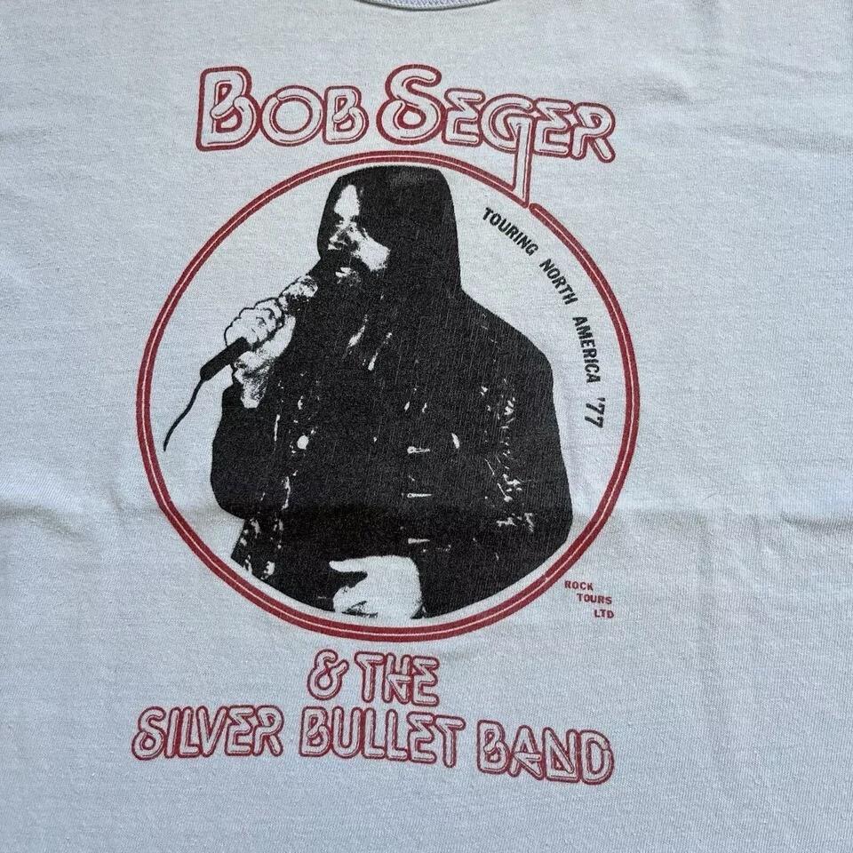 Редкая светло-голубая унисекс футболка Bob Seger And The Silver Bullet Band 1978 года BL704