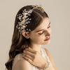Zinc Zinc Alloy Leaf Bridal Headband Handmade Bridal Tiara Hair Vine Retro Women Hair Jewelry  Bridal Party
