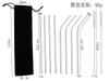 10 Pcs Metal Reusable Stainless Steel Straws Straight Bent Drinking Straw with Case Cleaning Brush Set Party Bar Accessory