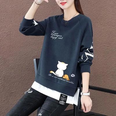 Женская осенняя спортивная одежда средней длины, свободная куртка с длинным рукавом