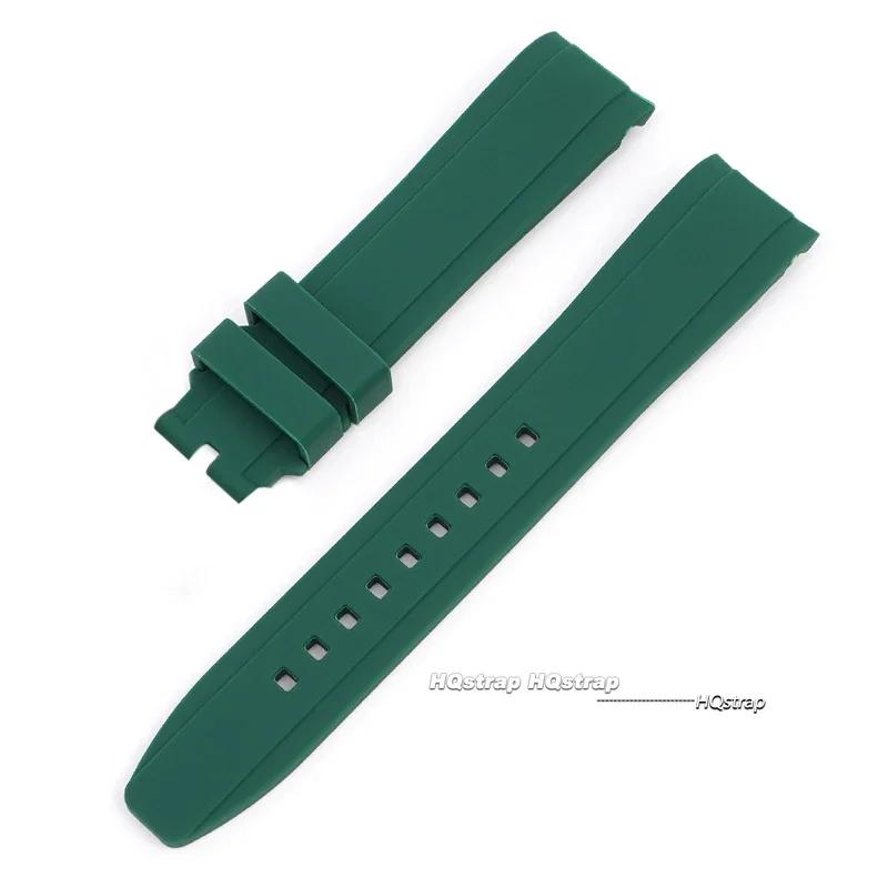 Изогнутый силиконовый ремешок из каучука для браслета часов Citizen для Swatch Мягкий водонепроницаемый ремешок для Rolex 20 мм 22 мм Браслет