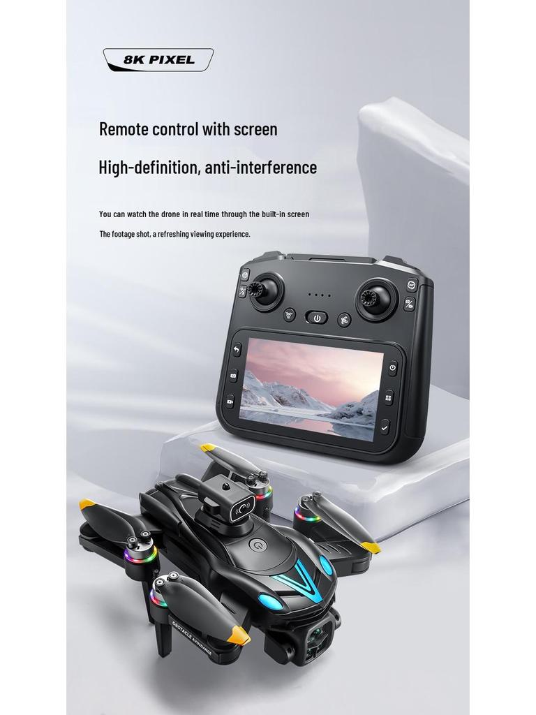 V188MAX Drone with Screen: 8K HD Aerial Photography, Brushless Obstacle Avoidance, Remote Control Aircraft Toy