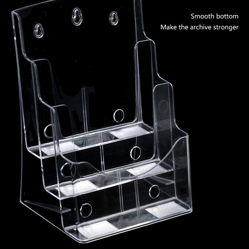 Acrylic Brochures Holder Clear Literature Organizers Stand, Brochures Pamphlets Display Stand for Wall Mount Countertop