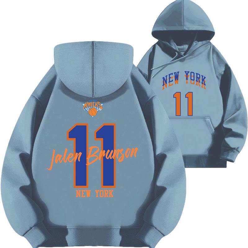 Баскетбольная толстовка Jalen Brunson Knicks 2025 года с плюшем для осени