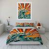Ocean waves and sunburst. Bedding sets Duvet cover sets Duvet covers Pillowcases(1*Duvet Cover 2*Pillowcases without duvet insert)