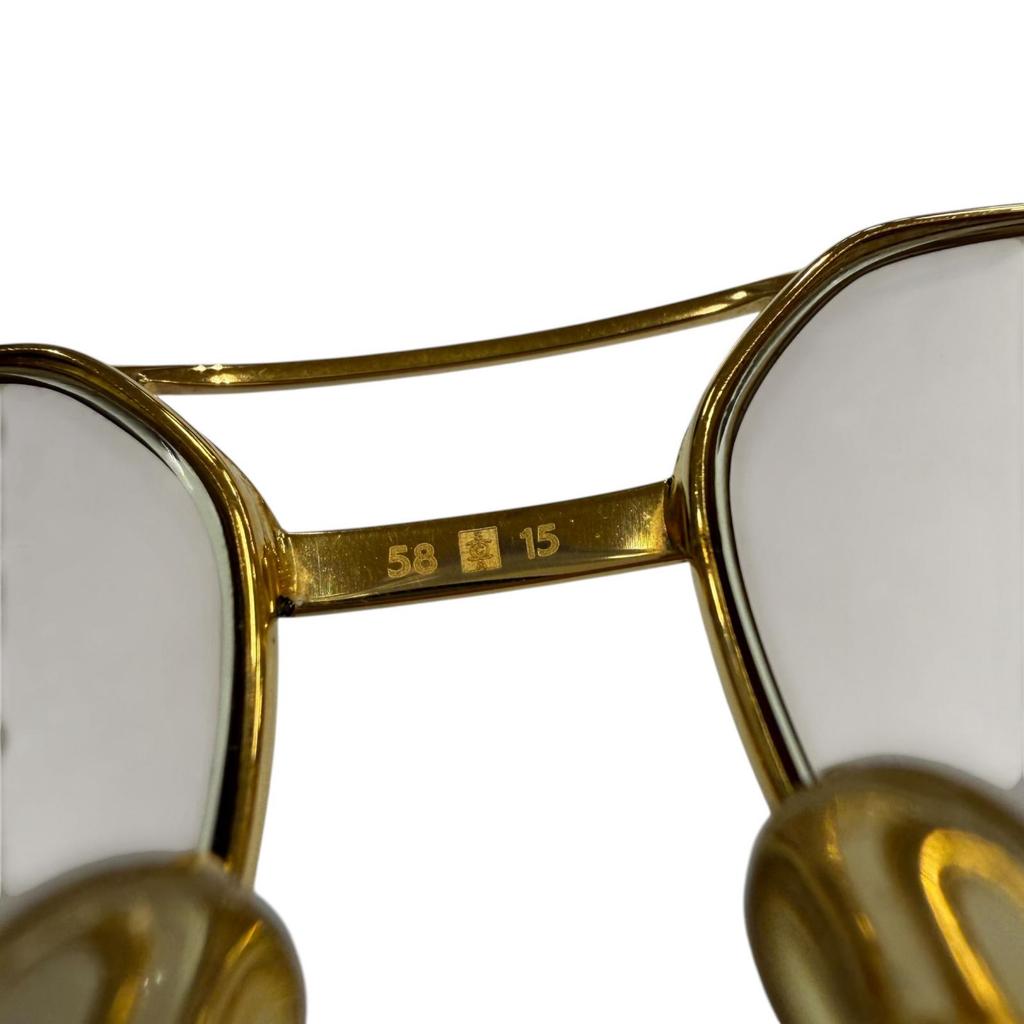 Great Cartier Glasses Trinity Two-bridge half-rim gold mens Used