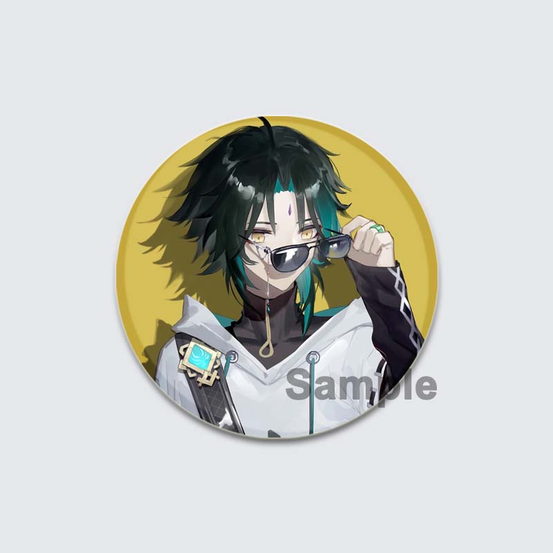 Значок Genshin Impact Game Anime Girl Hu Tao/Venti/Jean, 58 мм, круглая брошь для рюкзака, одежды, аксессуаров, ювелирных изделий, подарков