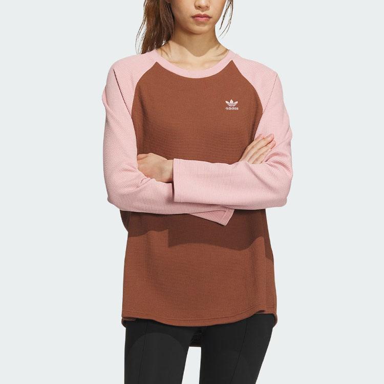 adidas Женская футболка Originals с рукавом реглан, коричневая, IZ1542